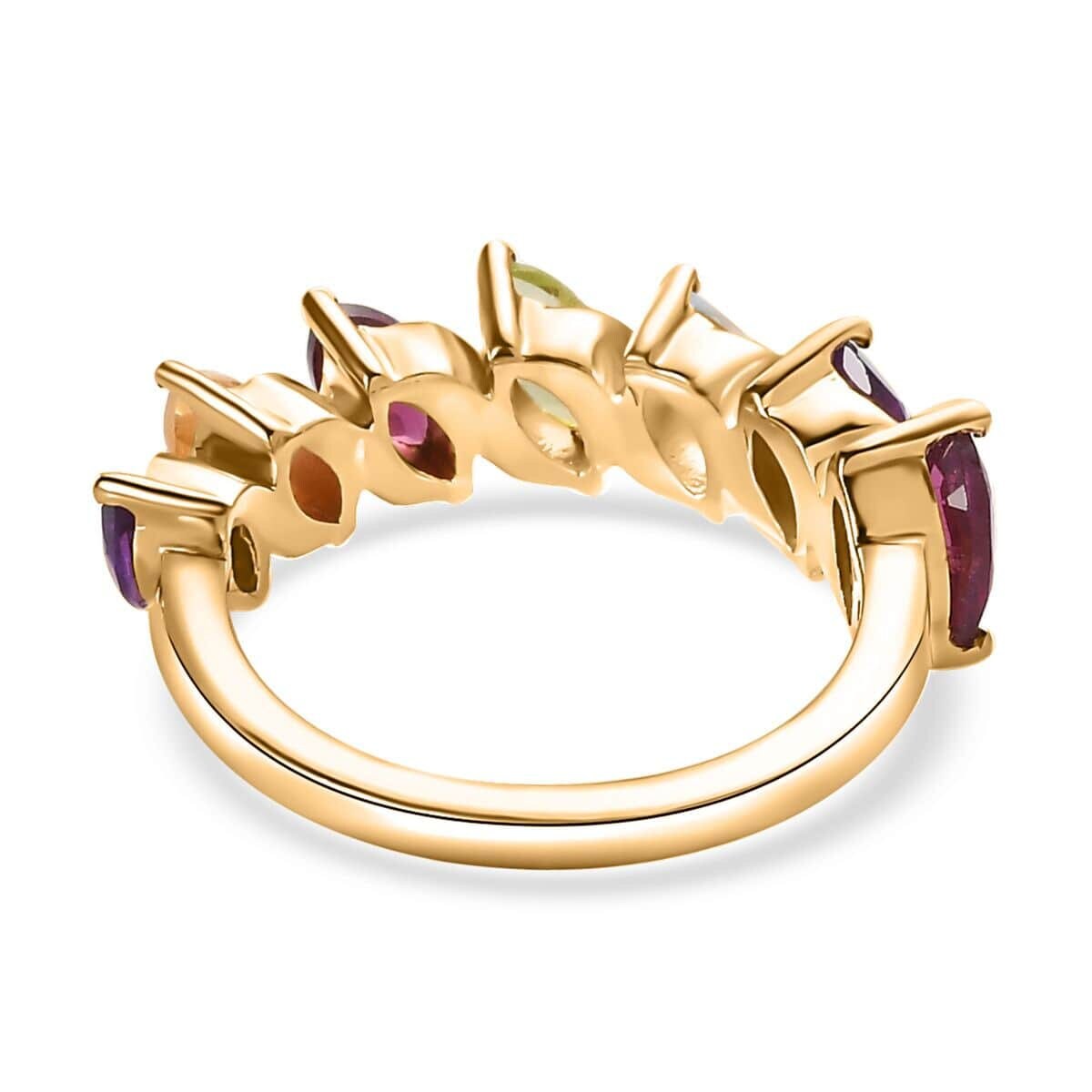 Half Eternity Multi Rainbow Sapphire Ring | Stacking Promise Band for Her | Wedding Jewelry Gift