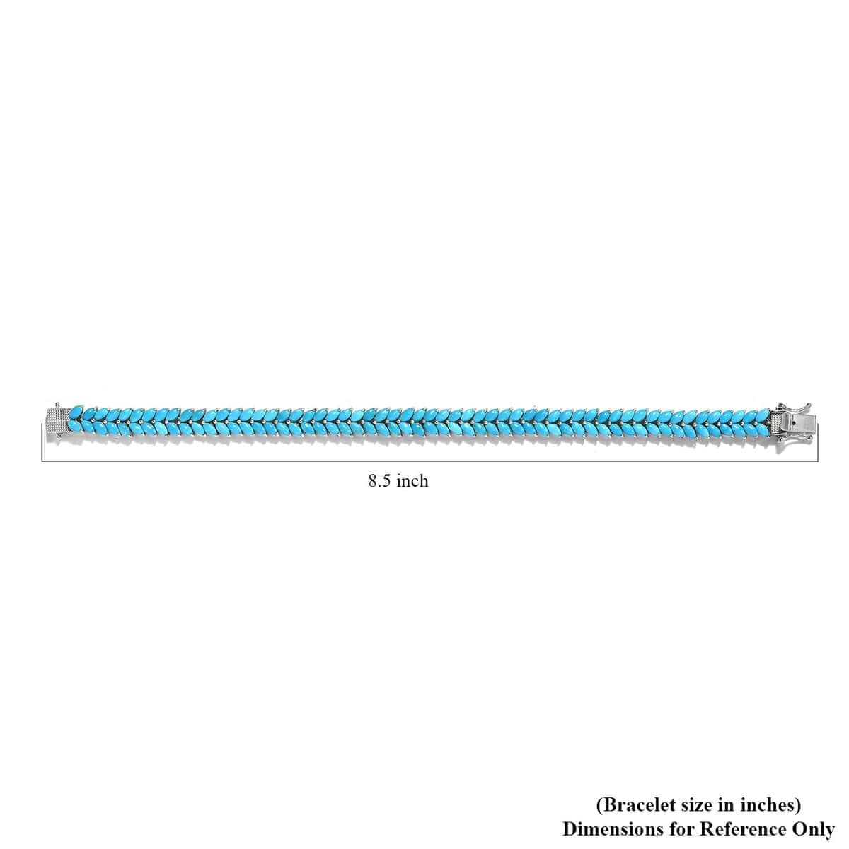 Sleeping Beauty Turquoise Bracelet: Platinum Over Sterling Silver Tennis Bracelet