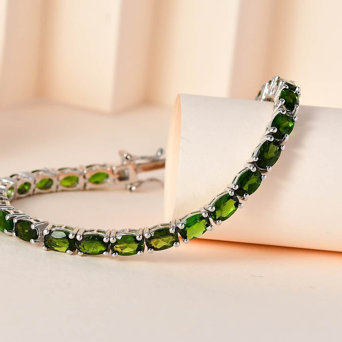 Chrome Diopside Tennis Bracelet in Vermeil Yellow Gold Over Sterling Silver 12.25 ctw Anniversary Gift  Gift for Mom, Gift For her