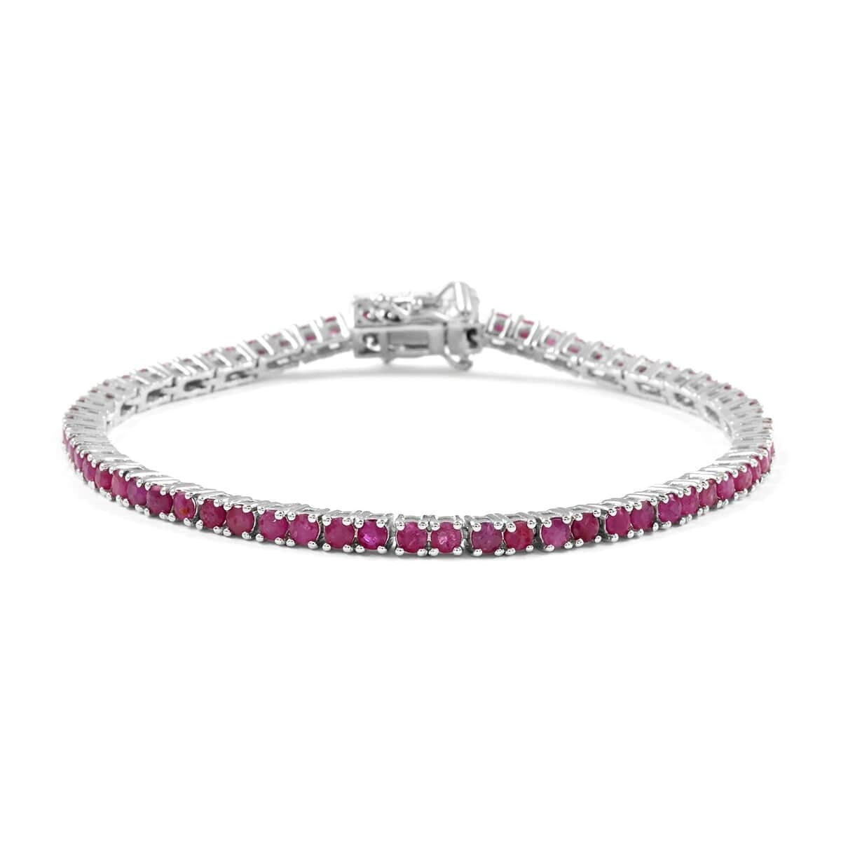 Ruby Tennis Bracelet in Platinum Bond 4.90 ctw, Beautiful Ruby Chain Bracelet, Anniversary Gifts For Her,Beautiful Tennis Chain