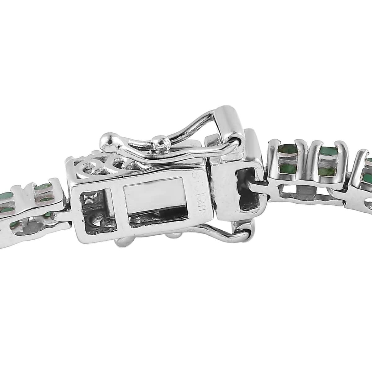 Tennis Bracelet 2.5mm Round Cut Emerald Gemstone Bracelet, Solid 14k Yellow Gold Emerald Sapphire Tennis Bracelet, Prong Set Tennis Bracelet