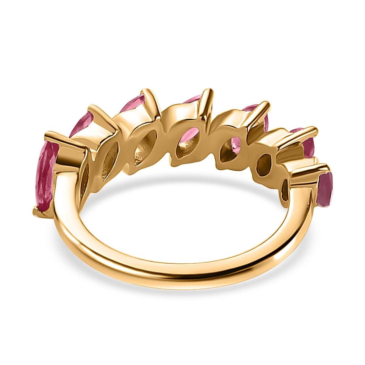 Marquise Shape Garnet Wedding Band Rose Gold Engagement Ring Matching Stacking Band Half Eternity Band Ring Anniversary gift for her Promise