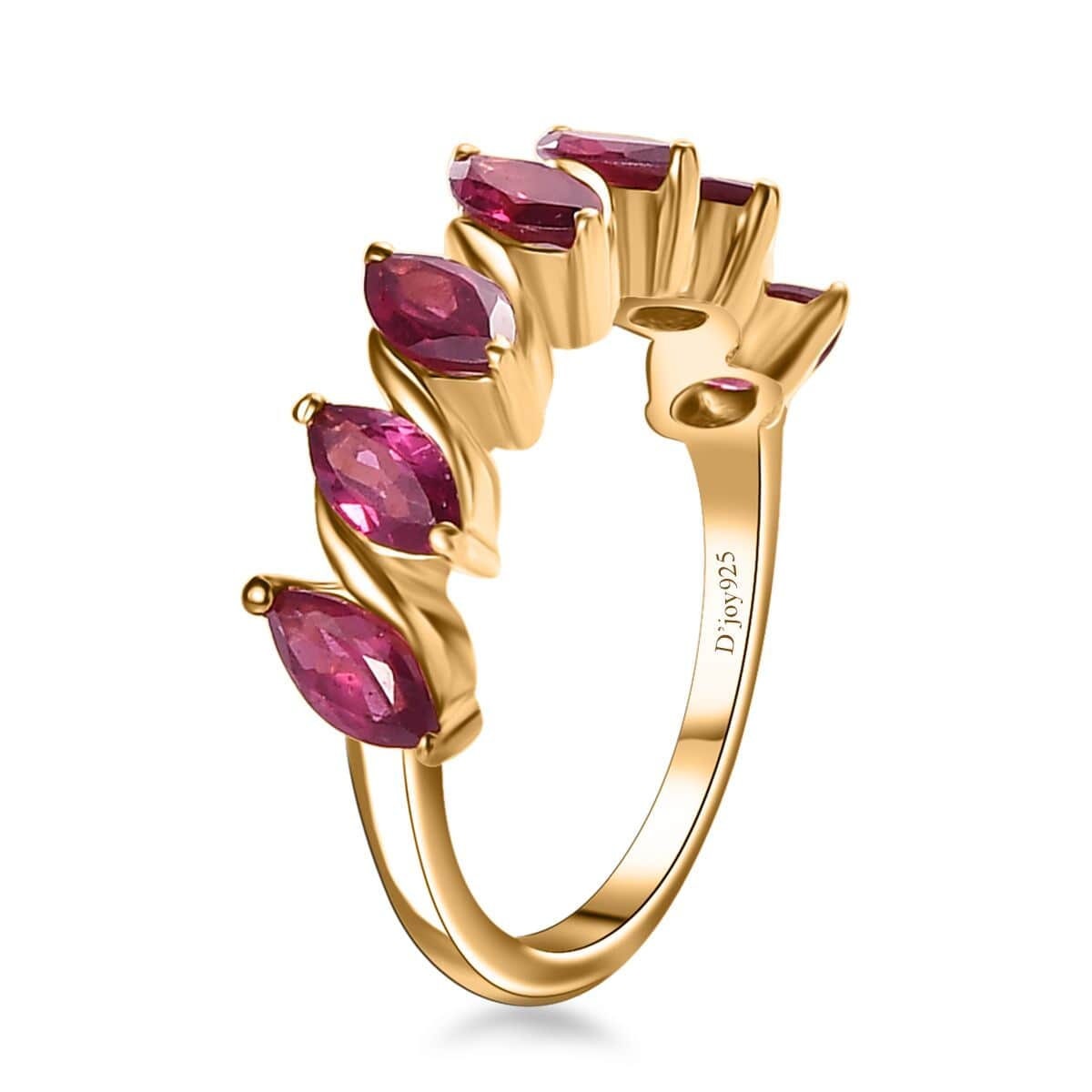 Marquise Shape Garnet Wedding Band Rose Gold Engagement Ring Matching Stacking Band Half Eternity Band Ring Anniversary gift for her Promise