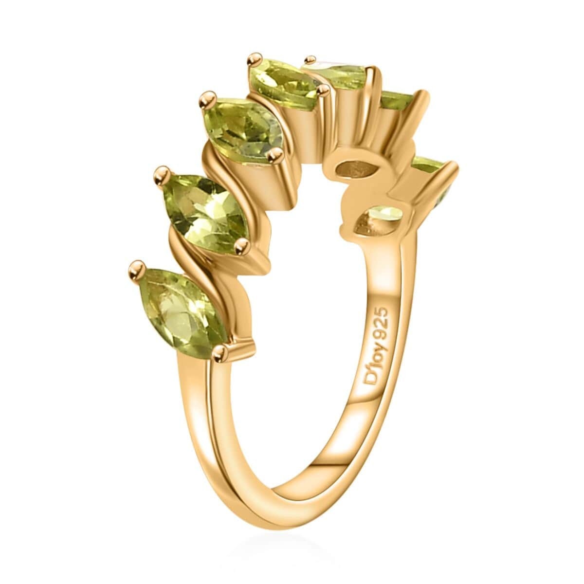 14k Gold Peridot Ring: Marquise August Birthstone Ring