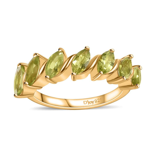 14k Gold Peridot Ring: Marquise August Birthstone Ring