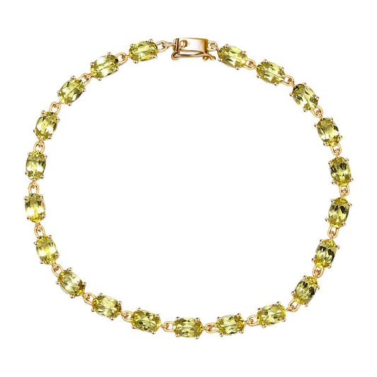 Peridot Tennis Bracelet - Sterling Silver August Birthstone Jewelry