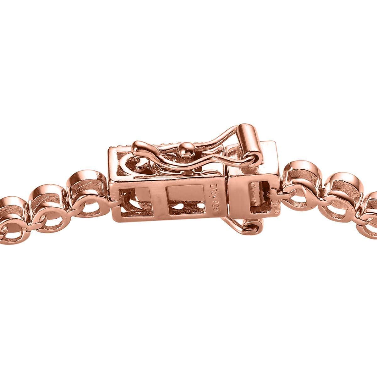 Rose Gold Natural Pink Diamond Floral Tennis Bracelet, Pink Diamond Bracelet, Vermeil Rose Gold Over Sterling Silver Bracelet, Bracelets