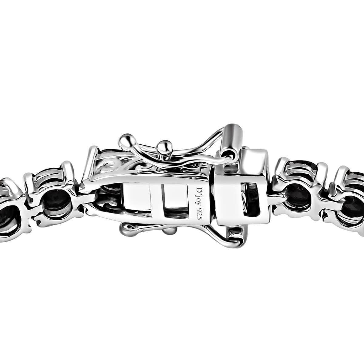 Black Spinal Tennis Bracelet: 925 Sterling Silver, 4mm Round Cut