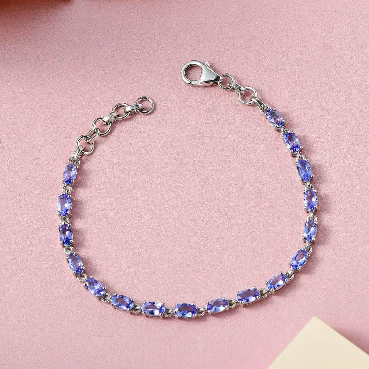 14K Gold Tanzanite Tennis bracelet, Unique Bracelet, Oval Tanzanite bracelet, Wedding Bridal Bracelet, Gifts for Mom, Line Bracelet, Jewelry