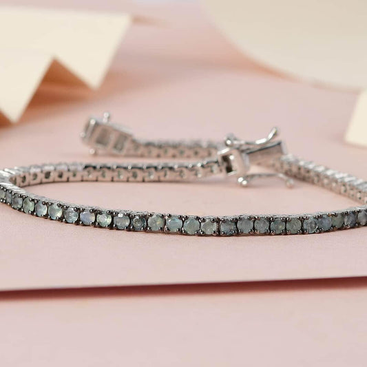 Vintage Alexandrite Tennis Bracelet: Sterling Silver Wedding Jewelry