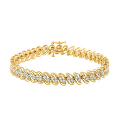 2.5 Ct Diamond Tennis Bracelet, 14K Gold plated Diamond Bracelet, 14Kt Gold Genuine Natural Diamond Bracelet, Beautiful Diamond Bracelet