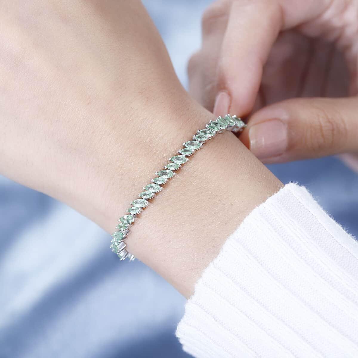 Dainty Peridot Tennis Bracelet: Sterling Silver, Gold Plated