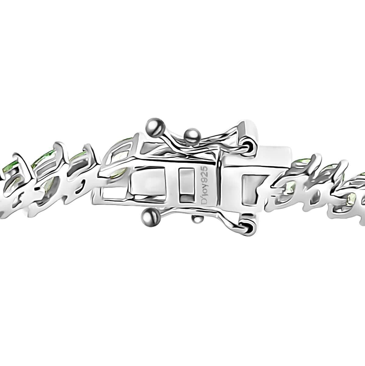 Dainty Peridot Tennis Bracelet: Sterling Silver, Gold Plated
