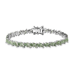 Dainty Peridot Tennis Bracelet: Sterling Silver, Gold Plated