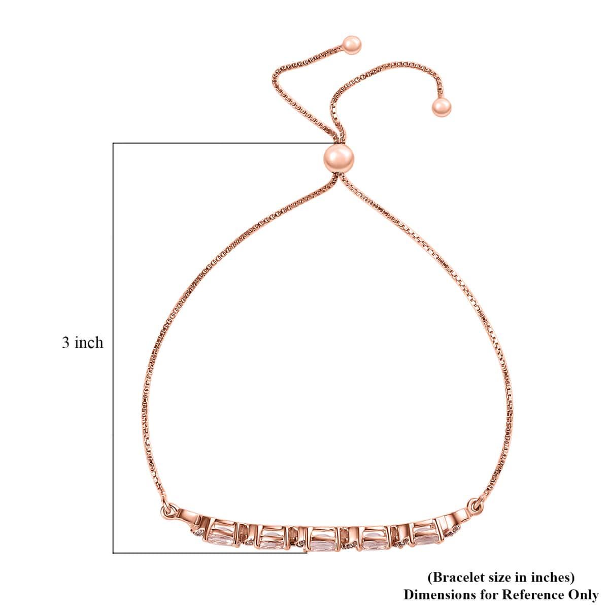 Elegant Pink Morganite and Champagne Diamond Bolo Bracelet, Unique Handcrafted Bolo Bracelet with Pink Morganite and Champagne Diamonds