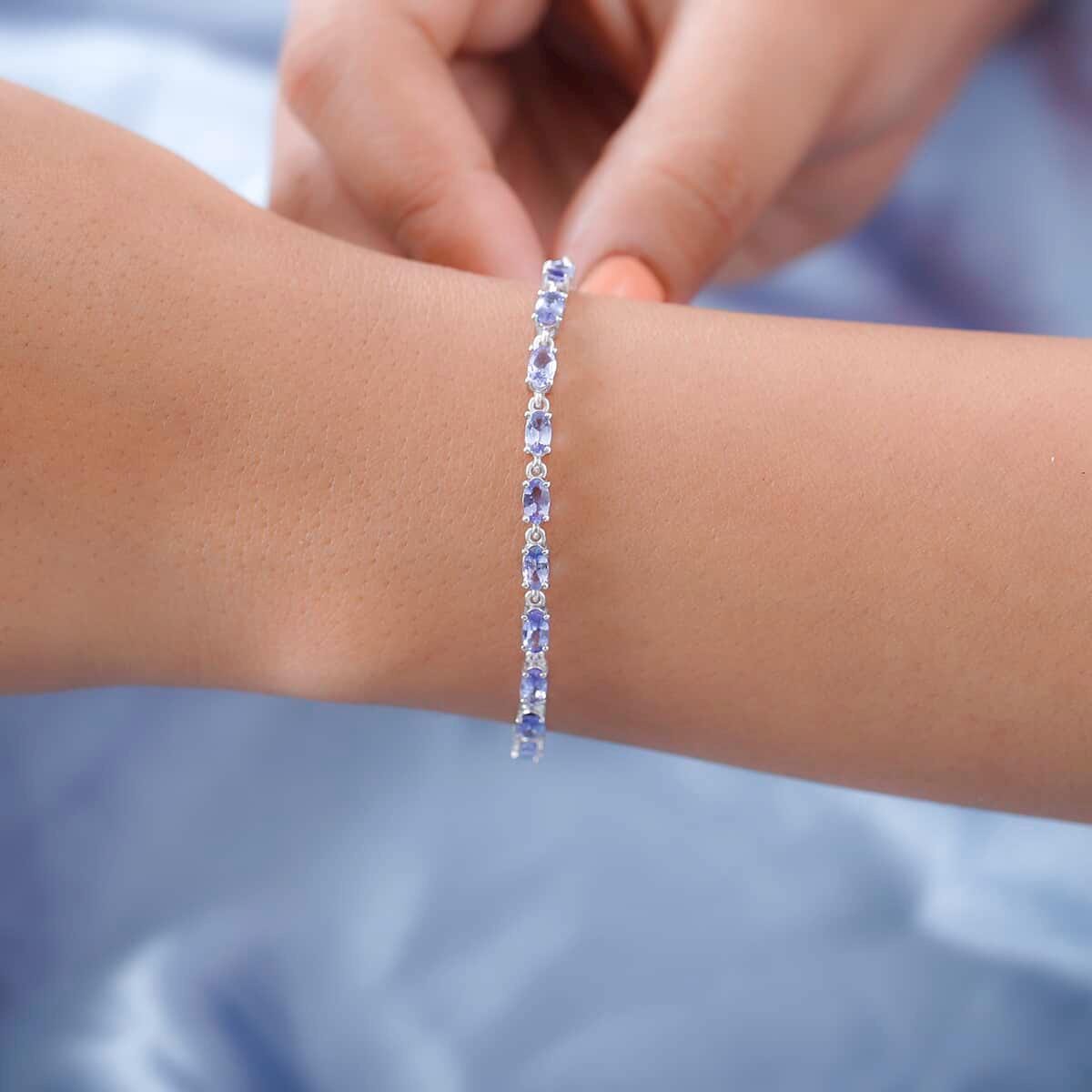 14K Gold Tanzanite Tennis bracelet, Unique Bracelet, Oval Tanzanite bracelet, Wedding Bridal Bracelet, Gifts for Mom, Line Bracelet, Jewelry