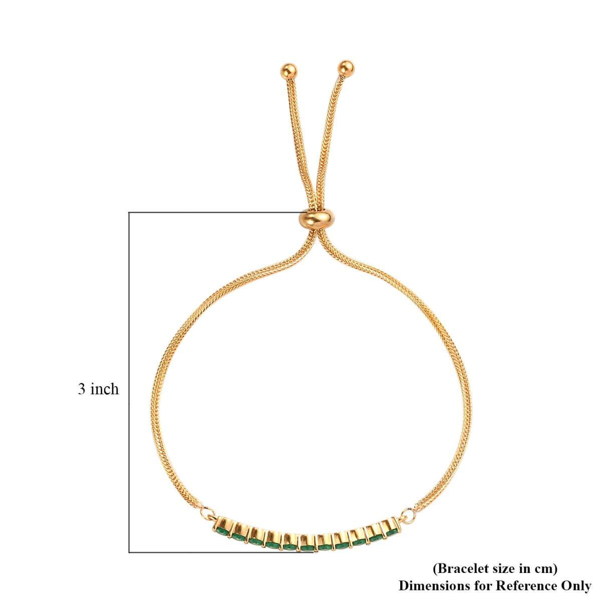 Emerald Gemstone Sterling Silver  Bolo Bracelet, Elegant May Birthstone Adjustable Bolo Bracelet for Women with Ball Clasp