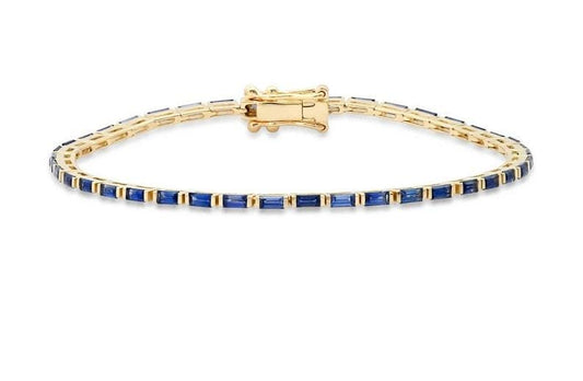 May Birthstone Bracelet | Beautiful Blue Sapphire Tennis Bracelet for Women