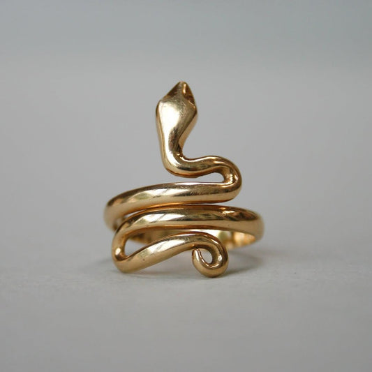Open Snake Ring, 925 Sterling Silver Snake Ring, Vintage Snake Ring, Adjustable Snake Ring, Gold Snake Ring, Spiral Ring, Snake Jewelry
