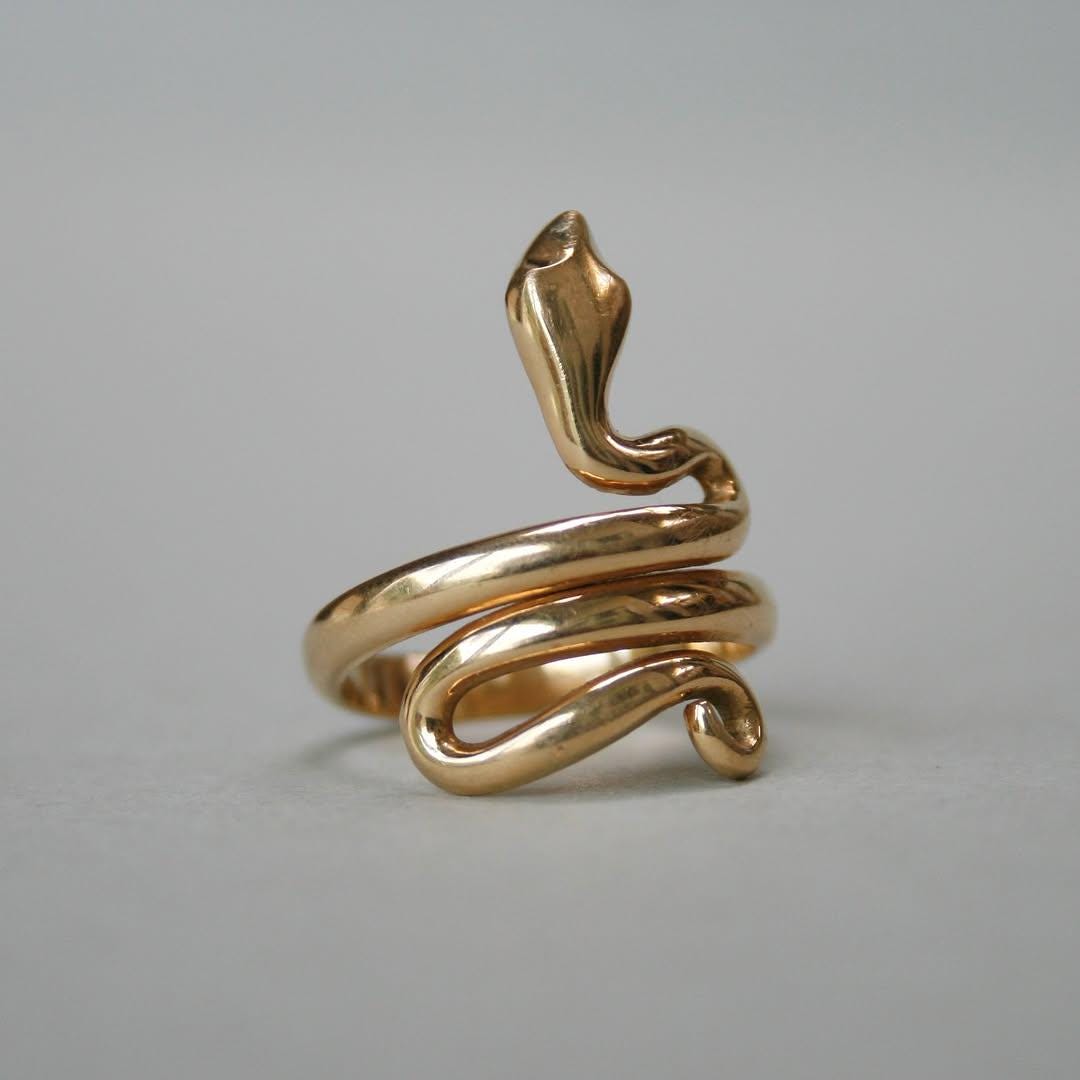 Open Snake Ring, 925 Sterling Silver Snake Ring, Vintage Snake Ring, Adjustable Snake Ring, Gold Snake Ring, Spiral Ring, Snake Jewelry