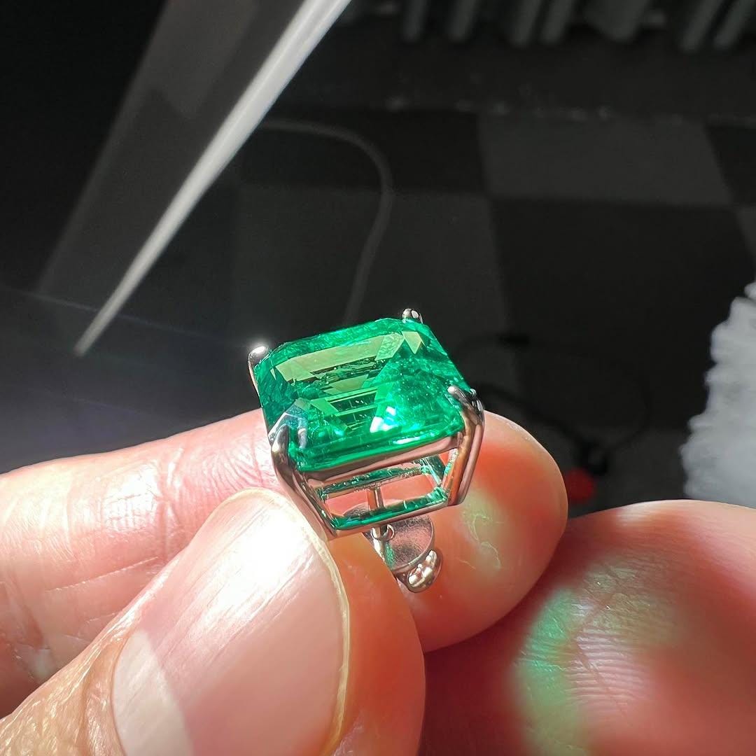 Genuine Square Emerald Earrings, Emerald Earrings, Emerald Stud Earrings, Bridesmaid Gift, May Birthstone, Emerald Studs, Anniversary Gift
