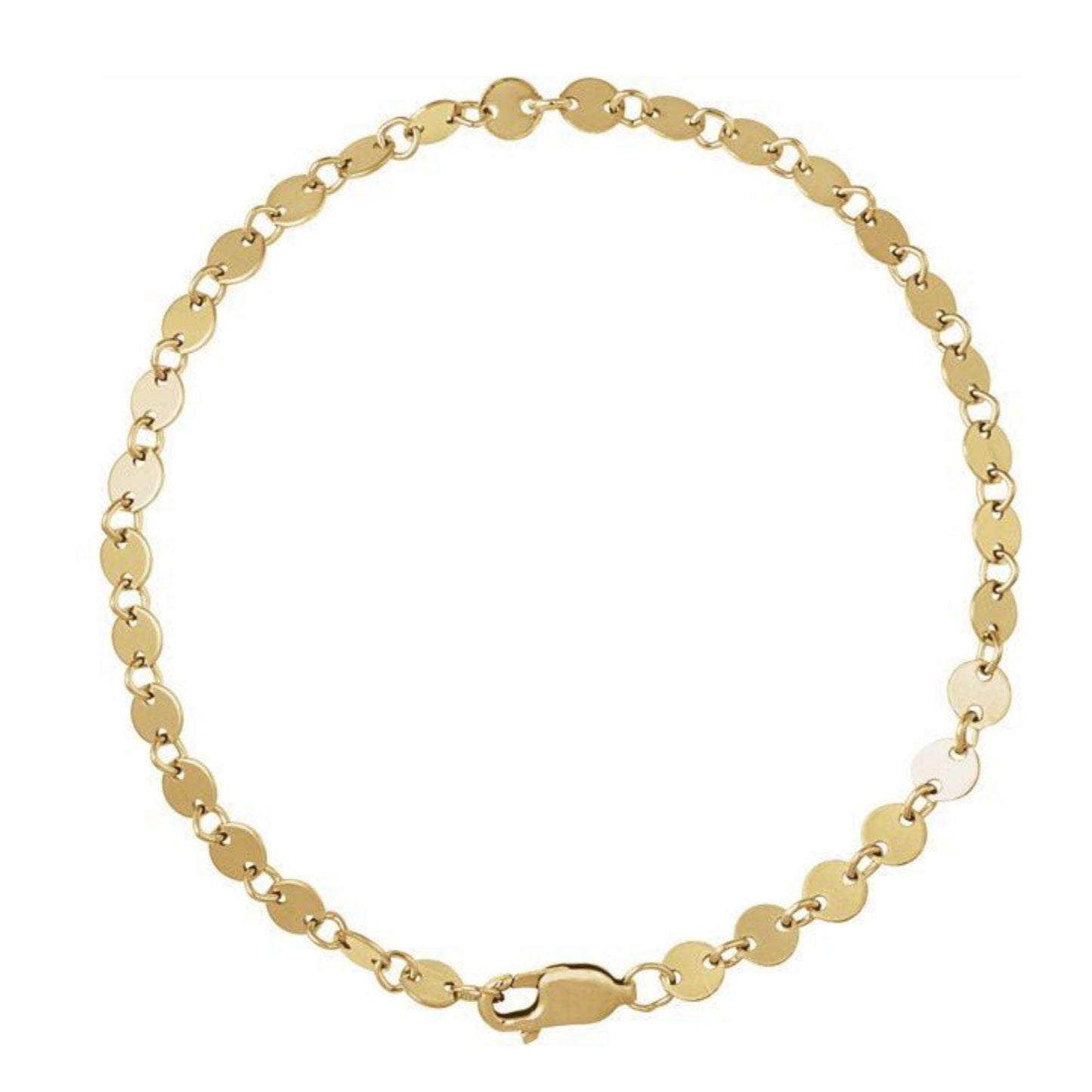 14k gold puffy Round mariner bracelet | 18k gold bracelet | best for gifting | daily wear bracelet mariner bracelet , best for gifting