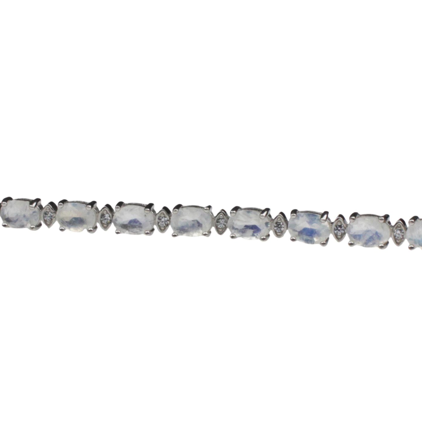 Moonstone Tennis Bracelet: 925 Sterling Silver, June Birthstone