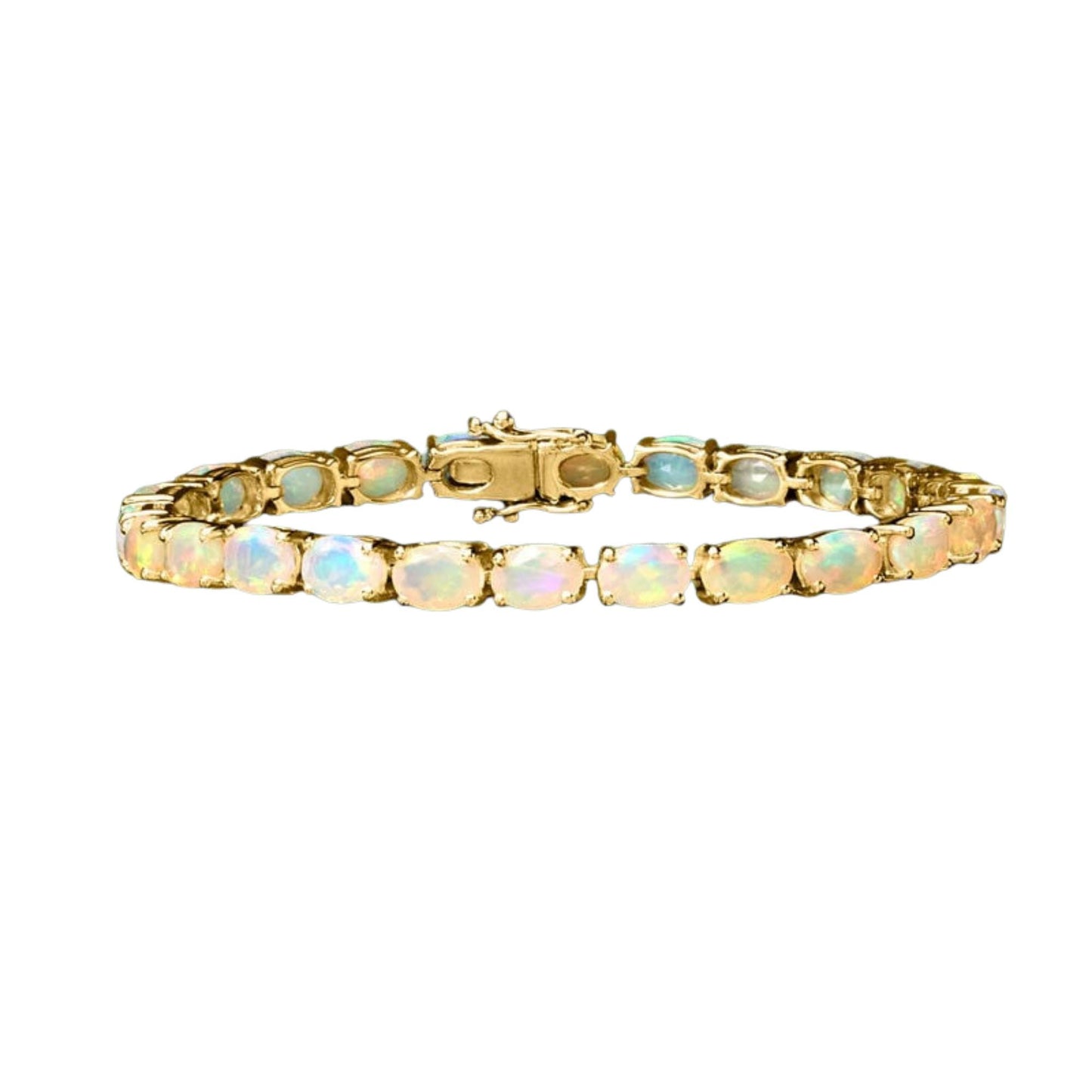 Ethiopian Opal Tennis Bracelet - Sterling Silver Handmade Jewelry