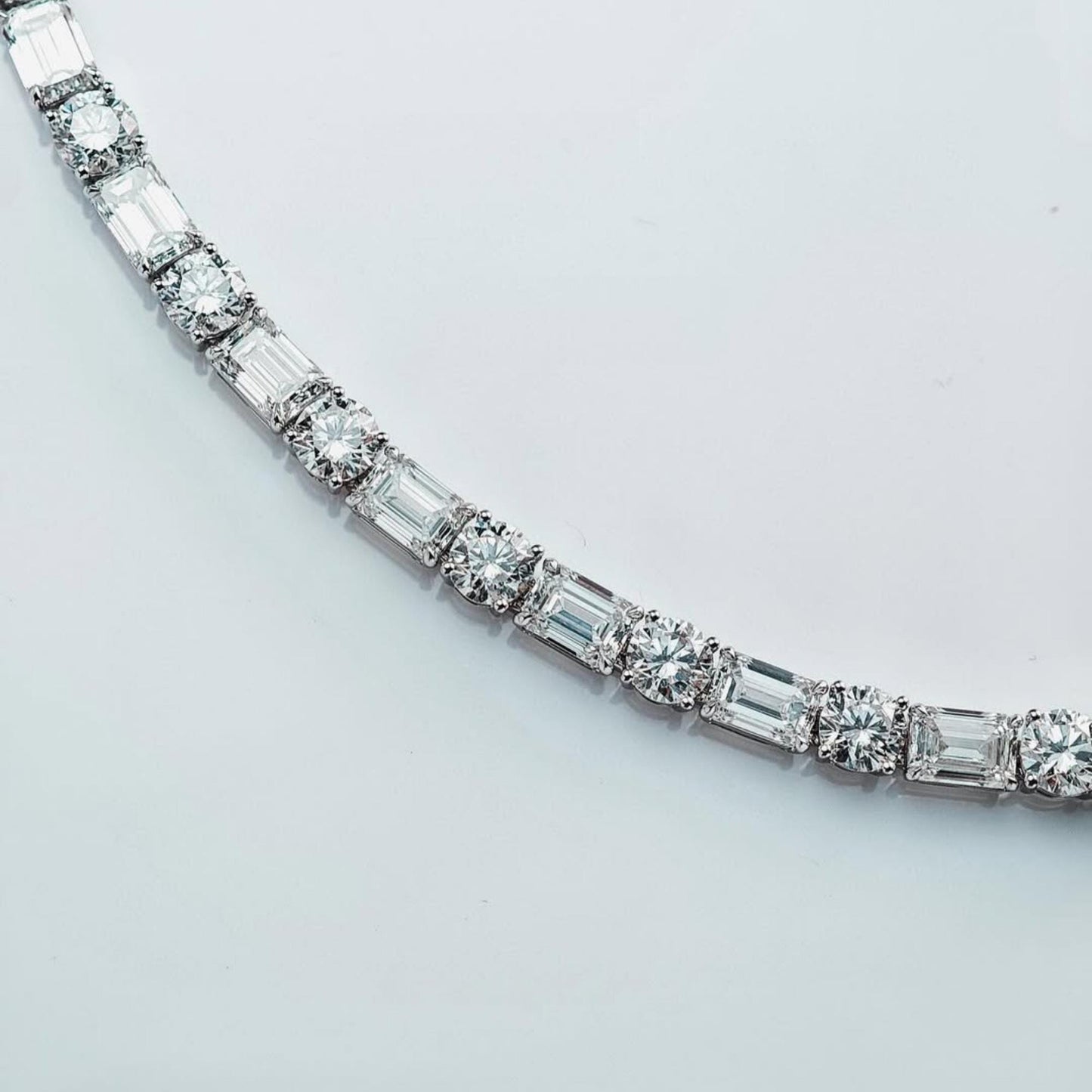 Emerald Cut Moissanite Tennis Bracelet: Sterling Silver Baguette Bridal Jewelry