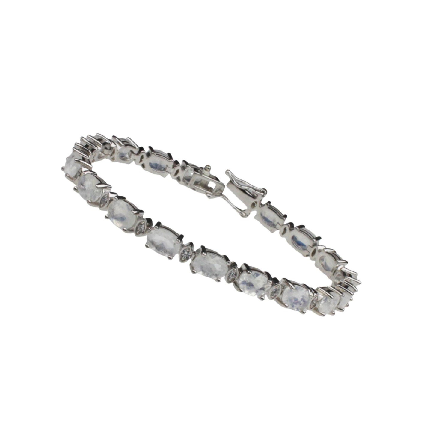 Moonstone Tennis Bracelet: 925 Sterling Silver, June Birthstone