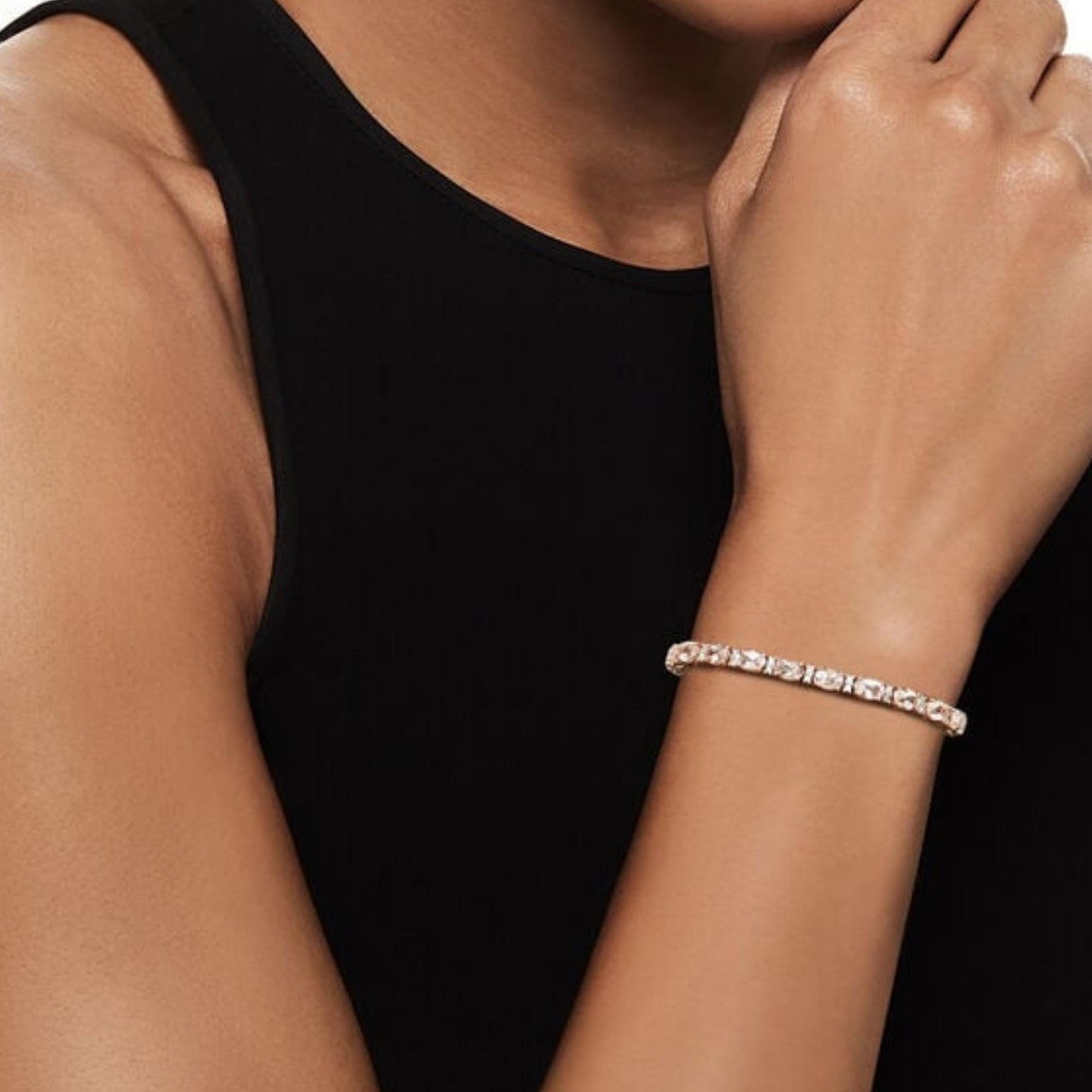 Rose Gold Morganite Tennis Bracelet: Sterling Silver Dainty Jewelry