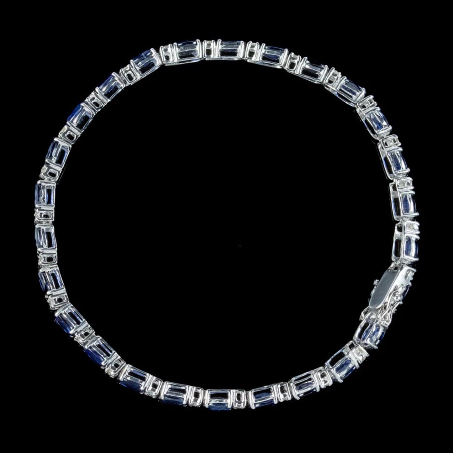 Blue Sapphire Daimond Dainty Bracelet, Blue Gemstone Bracelet, Oval Shape Sapphire Bracelet, 14k gold vermile Tennis Bracelets